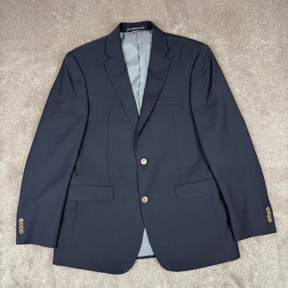 Tommy Hilfiger Navy Sport Coat Size 40R Mens Business Prom Formal Wedding Blazer - Picture 1 of 6